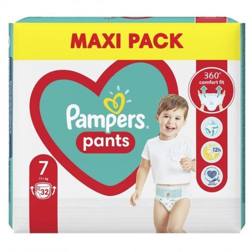 PAMPERS Pants Maxi Pack vel.7 Plenkové kalhotky 17+kg 32 ks