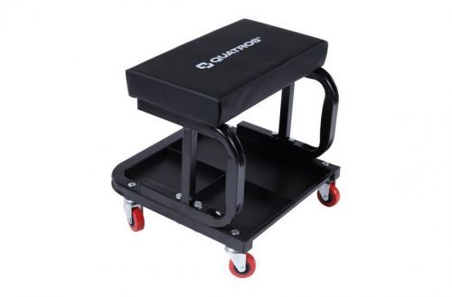 Dílenské sedátko s odkládacím prostorem, pojízdné - QUATROS QS19407