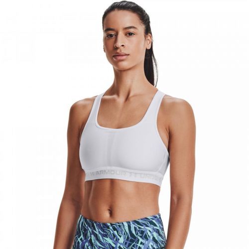 Under Armour W Crossback Mid Bra White/ Halo Gray L