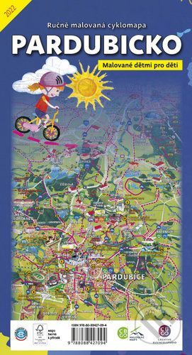 Ručně malovaná cyklomapa Pardubicko - Malované Mapy