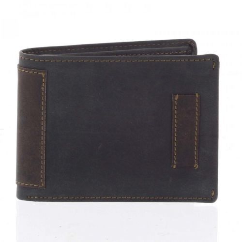 Kvalitní volná pánská kožená peněženka černo hnědá - Tomas Crues černá