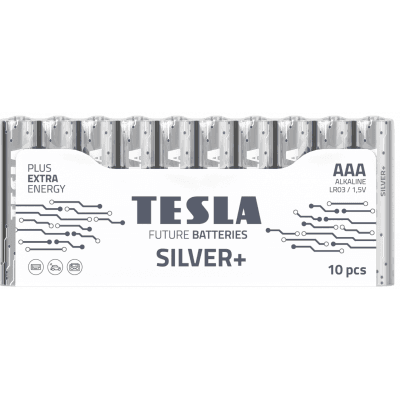 TESLA SILVER+ Alkalická baterie AAA 10ks