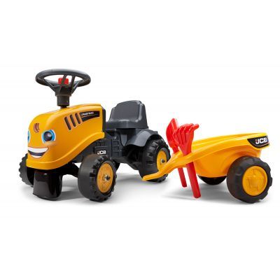 FALK - Odstrkovadlo traktor JCB žluté s volantem a valníkem