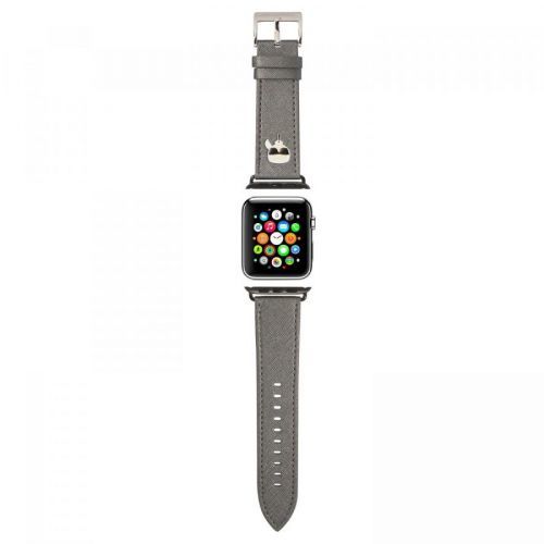 Řemínek pro Apple Watch 42mm / 44mm / 45mm - Karl Lagerfeld, Karl Head Silver KLAWLOKHG