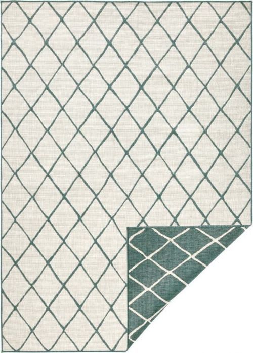 Zeleno-krémový venkovní koberec NORTHRUGS Malaga, 200 x 290 cm