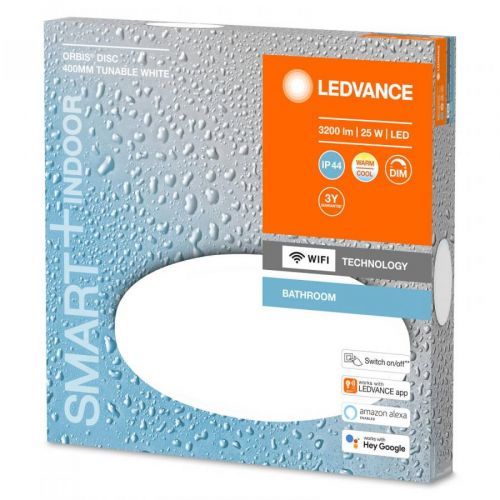 LEDVANCE SMART+ WiFi Orbis Disc, bílá, Ø 40 cm, Koupelna, hliník, 25W, K: 4.7cm