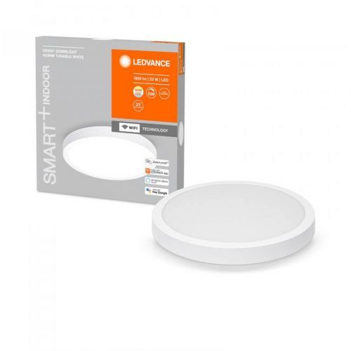 LEDVANCE SMART+ WiFi Orbis Downlight Surface Ø40cm, Obývací pokoj / jídelna, hliník, 22W, K: 4cm