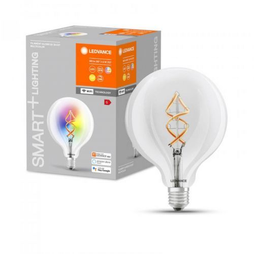 LEDVANCE SMART+ WiFi Filament Globe RGBW E27 4, 5W, sklo, E27, 4.5W, Energetická třída: G, P: 16.8 cm