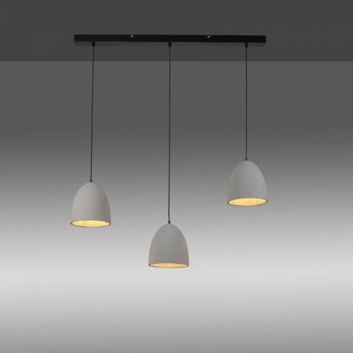 Paul Neuhaus Eton závěsné světlo 3 stínidla beton, Obývací pokoj / jídelna, beton, železo, E27, 40W, P: 100 cm, L: 21 cm