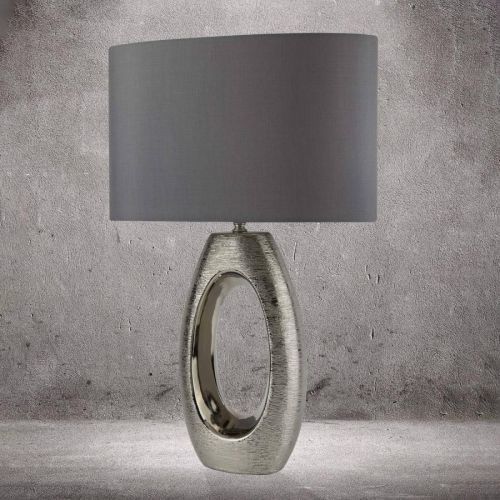Searchlight Stolní lampa Artisan s textilním stínidlem, Obývací pokoj / jídelna, keramika, ocel, plast, textil, E27, 60W, P: 40 cm, L: 20 cm, K: 61cm