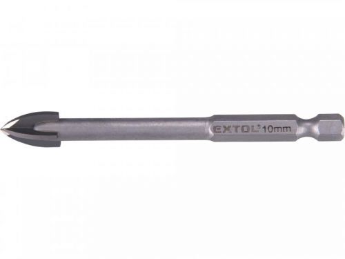 Vrták na sklo a keramiku karbidový, O 10mm EXTOL-PREMIUM