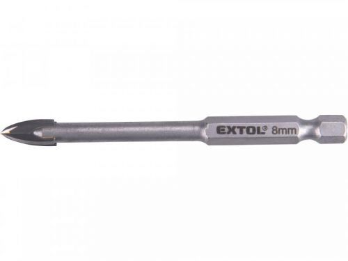 Vrták na sklo a keramiku karbidový, O 8mm EXTOL-PREMIUM