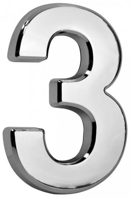 KOZÁČEK Číslo domovní samolepící ABS 70x100mm stříbrné #3