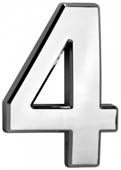 KOZÁČEK Číslo domovní samolepící ABS 70x100mm stříbrné #4