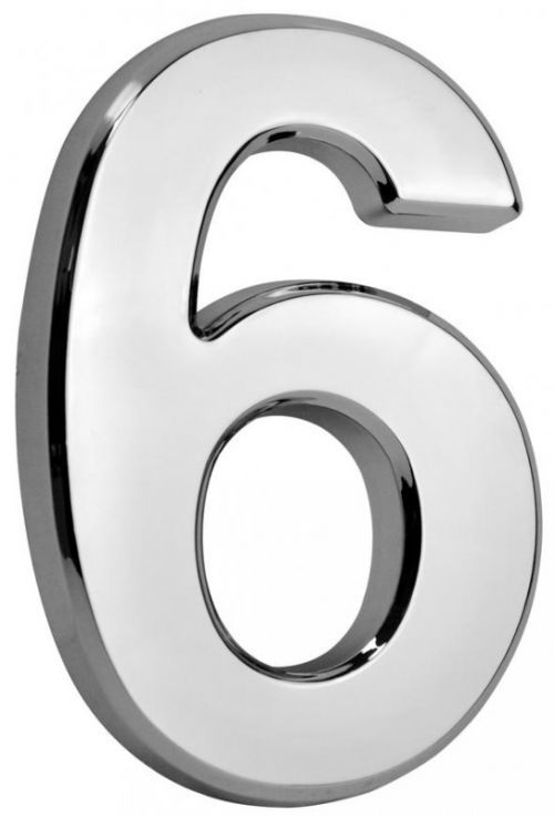 KOZÁČEK Číslo domovní samolepící ABS 70x100mm stříbrné #6