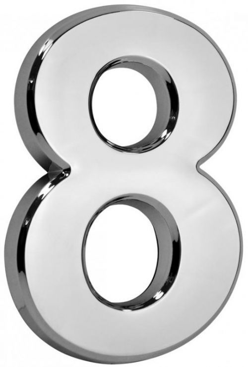 KOZÁČEK Číslo domovní samolepící ABS 70x100mm stříbrné #8