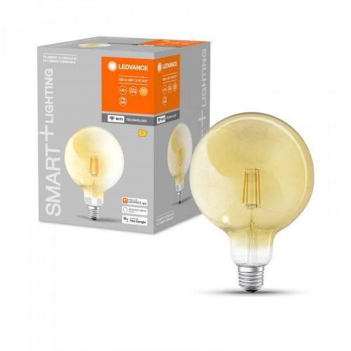 LEDVANCE SMART+ WiFi Filament Globe E27 6W 2 400 K, sklo, E27, 6W, Energetická třída: E, P: 16.8 cm