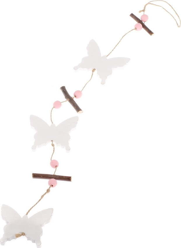 Dřevěná závěsná dekorace Dakls Butterflies, výška 80 cm