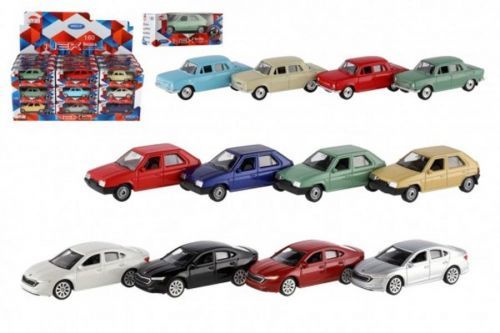 Dromader Auto Welly Škoda 1:60 kov/plast 7cm mix druhů na volný chod v krabičce 10x4x4cm 36ks v boxu