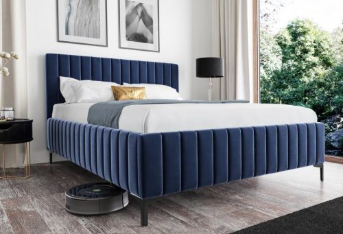 Eka Čalouněná postel INTIM zvýšená - Královská modrá 120x200 cm