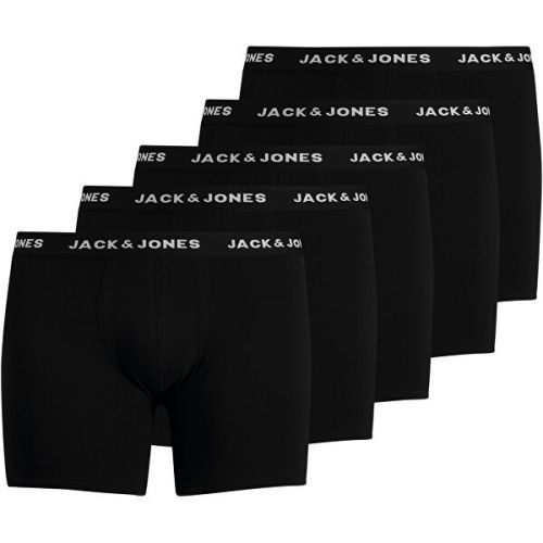 Jack&Jones PLUS 5 PACK - pánské boxerky JACHUEY 12194944 Black XXL