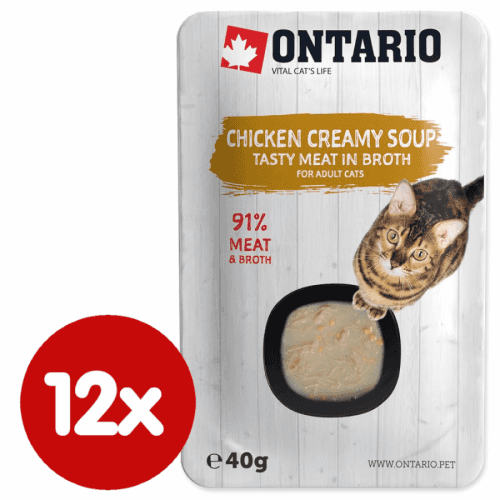 Ontario Cat Soup Chicken & Cheese with rice 12x40 g