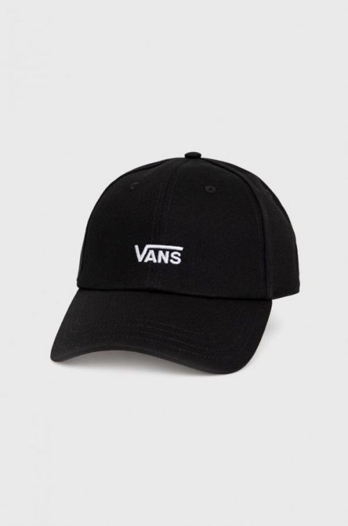 Bavlněná čepice Vans černá barva, s aplikací