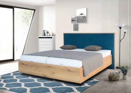 Dřevěná postel leticia 180x200, dub, vč. roštu a úp, bez matrace