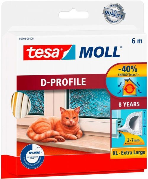 Těsnění Tesa Moll D profil 8×9 mm 6 m hnědá