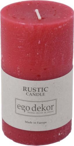 Červená svíčka Rustic candles by Ego dekor Rust, doba hoření 38 h