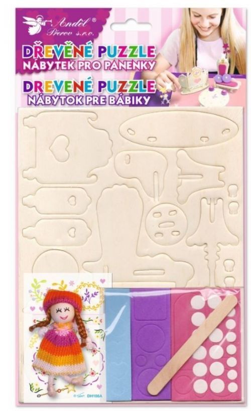 Anděl Dřevěné puzzle - nábytek pro panenky - 1428