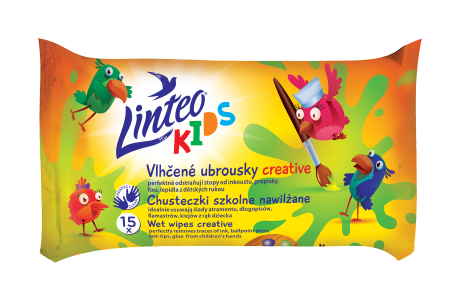 Linteo Vlhčené ubrousky - Linteo Kids - školní – 15 ks - 25786