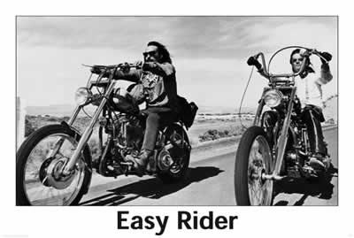 CLOSE UP Plakát, Obraz - EASY RIDER - riding motorbikes (B&W), (101 x 68 cm)