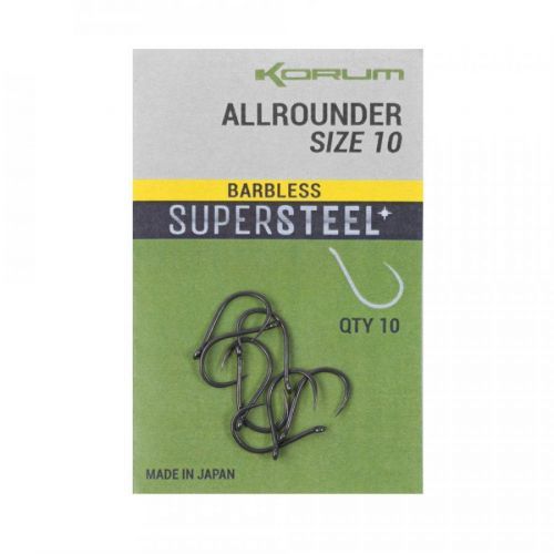 Korum Háčky Supersteel Allrounder Hooks Barbless 10ks - vel. 10