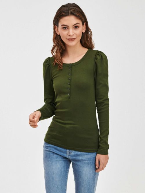 GAP Modern Henley Triko Zelená