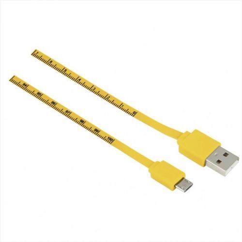 Hama Usb kabel micro Usb kabel Metr, 1 m, měřítko, žlutý