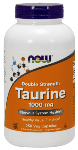 Now® Foods NOW Taurine Double Strength (Taurin dvojitá síla) 1000 mg, 250 rostlinných kapslí