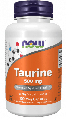 Now® Foods NOW Taurine (Taurin) 500 mg, 100 rostlinných kapslí