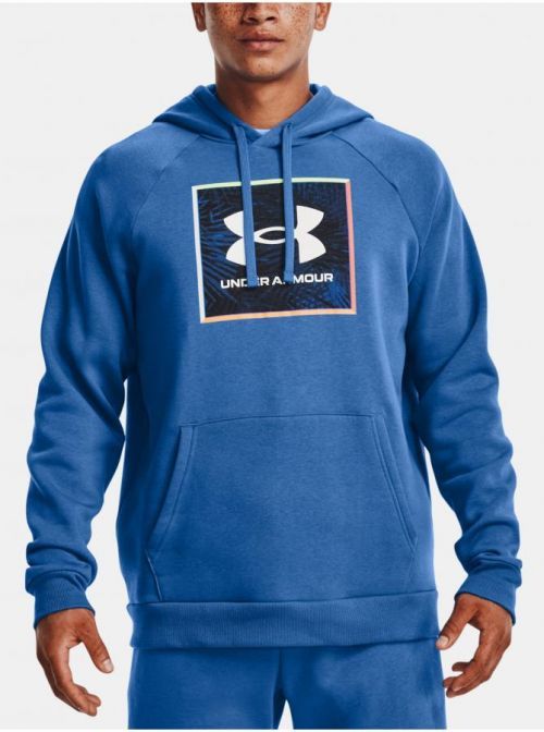 Mikina Under Armour UA Rival Flc Graphic Hoodie - modrá