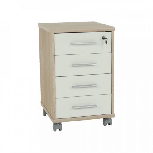 Tempo Kondela Kontejner se zámkem JOHAN 2 NEW 12 - dub sonoma/bílá