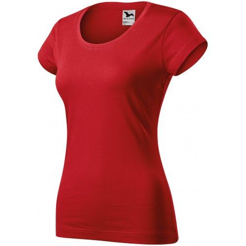 Dámské triko zúžené s kulatým výstřihem, červená, XS
