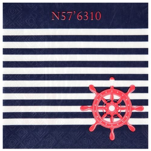 UBROUSKY modré námořnické s červeným kormidlem 16,5 x 16,5 cm