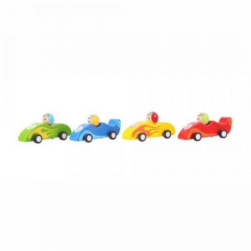 Bigjigs Toys Barevné dřevěné závodní auto 1ks