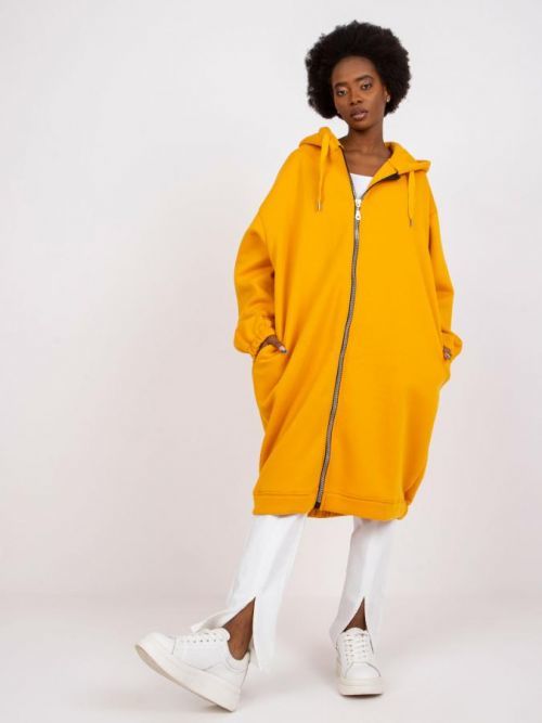 SVĚTLE ORANŽOVÁ DLOUHÁ BASIC MIKINA BETTY -RV-BL-7464.97P-LIGHT ORANGE Velikost: S/M