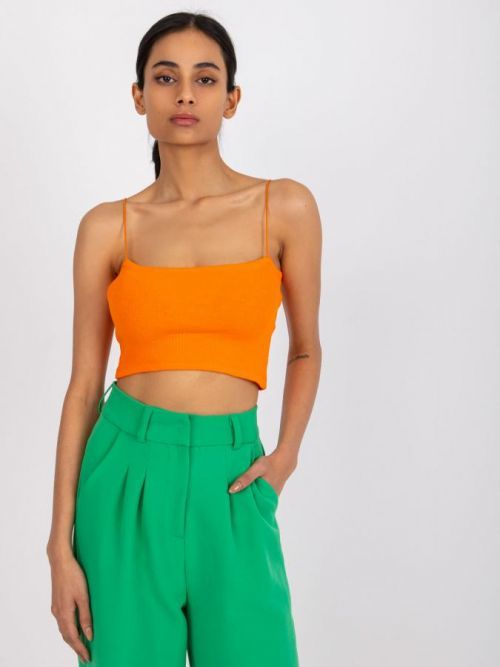 ORANŽOVÝ KRÁTKÝ TOP NA TENKÁ RAMÍNKA ARIA -RV-TP-7535.11 Velikost: XS