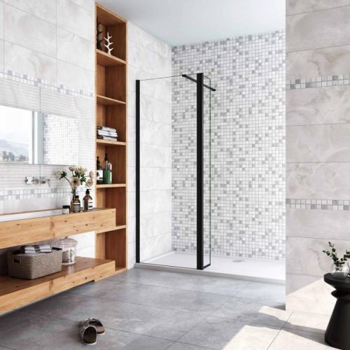 H K Otočný díl 30cm k zástěně WALK IN LUSTY BLACK F1, 8 mm sklo SE-LUSTYBLACK30