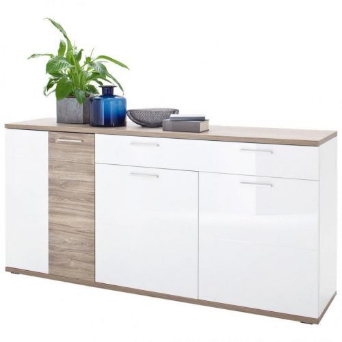 Livetastic SIDEBOARD, bílá, barvy dubu, 180/86/43 cm