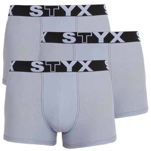 3PACK pánské boxerky Styx sportovní guma šedé (G10676767) M, trenky / trenýrky