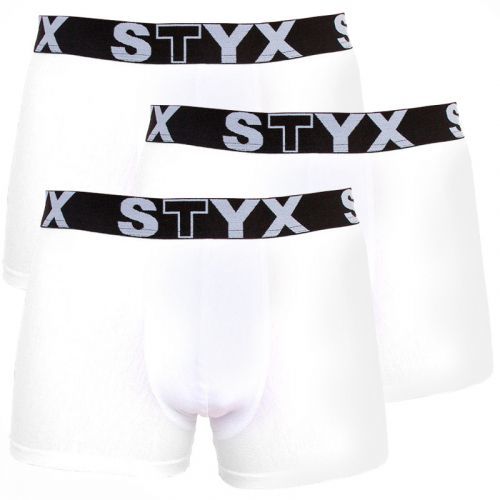 3PACK pánské boxerky Styx sportovní guma nadrozměr bílé (R10616161) 4XL, trenky / trenýrky