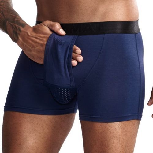 JOCKMAIL Pohodlné boxerky se speciální duální kapsou a větráním NAVY Barva: Modrá, Velikost: XL
